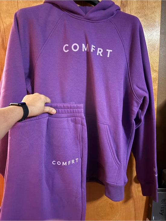 Comfrt Tops - COMFRT Unisex Crewneck Hoodie and Sweatpants Set - Purple